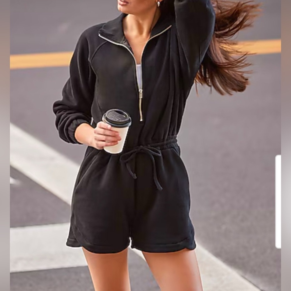 Express quarter zip romper